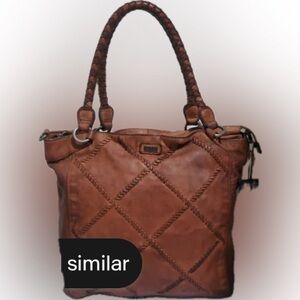 Spikes And Sparrow Distressed Buffalo Leather Brandy Tote